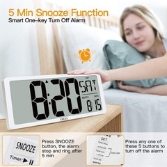 Large Digital Wall Clock with Backlight, 16.9 Inch Display