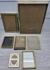 Vintage Picture Frame Lot Of 7 Brass Gold Tone MCM Mixed Varies Ornate PF005