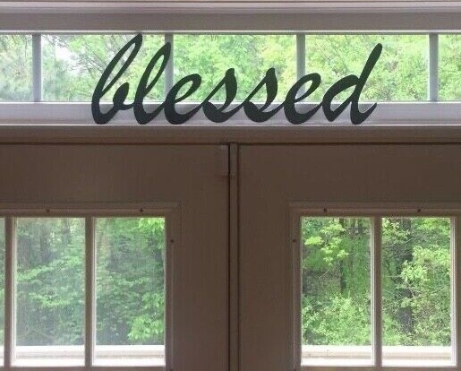 Blessed – Script Wall Sign Art – Black Powder Coated – 25″ Long x 8″ Tall
