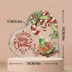 Christmas Themed Acrylic Heart Tabletop Ornament Holiday Gift For Family Friend