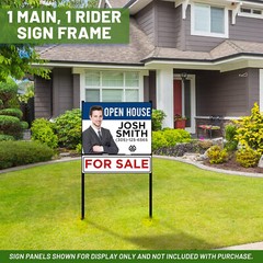 H w/Rider Frame Sign – Stakes Real Estate H Yard (5-pack) Metal Steel Frame Yard