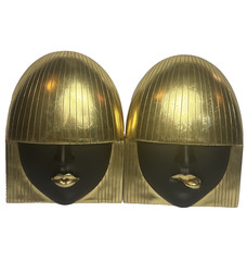 Fashion Faces Phillips Collection Gold Leaf Black Wall Decor Set Of 2 12×9 in