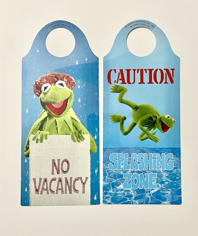 Vintage The Muppet Show Kermit Door Hanger Sign 1981 Henson Muppets RARE
