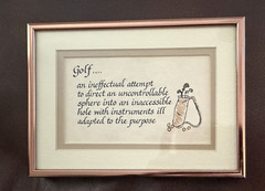 Framed Golf Wall Art Decor 7 x 5.5 In Rose Gold – Clubs Bag Balls Quote Saying