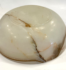 Onyx Bowl Brown Streaks 8 Inches Diameter Art Decorative