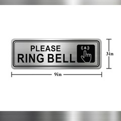 Stainless Steel Metal Door Sign 9x3in Self Adhesive Doorbell Sign Door Plate