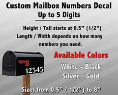 2 pack Custom Mailbox Numbers Vinyl Die-Cut Decal Choose: Font, Color and Size