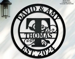 Custom Metal Monogram, Personalized Family Name Metal Sign, Housewarming Gift