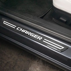 Dodge Charger Real Carbon Fiber 4 Pcs Door Sill Kick Plates