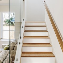 14 Strips Pure White Stair Riser Decals Peel and Stick, White Stair Riser Sti…
