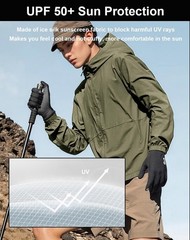 Full Finger Thin Hiking Gloves Women Men, Light Touchscreen UV Gloves for Hik…