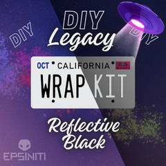 Black LEGACY Reflective California Plate Wrap DIY Kit