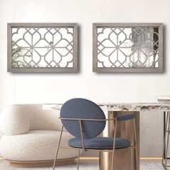 Set Of 2 Rectangular Wall Mirrorgorgeous Rustic Farmhouse Accent Mirrorbarn Wood