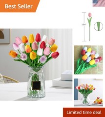Realistic Touch Colorful Tulips: 12 Beautiful Fake Flowers for All Occasions