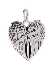 Ganz Memorial Angel Wings in Heart Shape «Always In My Heart» +Card 1 5/8″x 7/8″