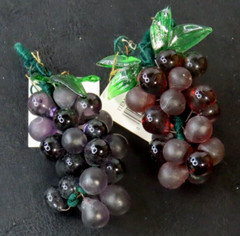 Resin or Glass Purple & Reddish 3.5″ Grape Clusters Item #FM-6307 Made in China