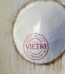 Set of 2 VIETRI ITALY Apples Pomegranate Fruit Rustic White Ceramic Wall Plaques
