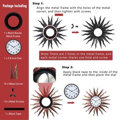 Large Outdoor Clock with Thermometer & Humidity – Silent Non-Ticking, Sun Outdoo