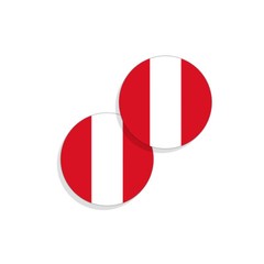 Peru Flag Stickers Flag Decals Vinyl Stickers Round Set of 4 Peruvian Flag