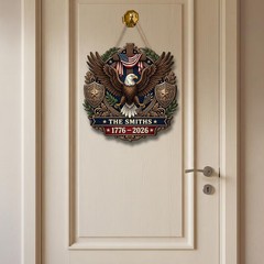Personalized American Freedom Anniversary Wall Sign with Rope