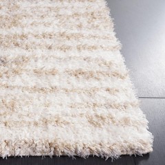 SAFAVIEH Lindsay Shag Collection Runner Rug – 2’2″ x 8′, Beige & Ivory, Moder…