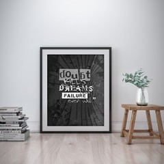 Doubt Inspirational Wall Art Print Motivational Quote Poster Decor Gift for him