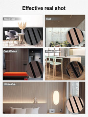 Dark Walnut Wood Panels, 4 Pcs Acoustic Wall Decor, Easy Install 47.2×23.6 Inch