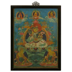 US Seller – Framed Tibetan Thangka Painting