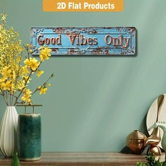 Vintage Good Vibes Only Metal Tin Signs Man Cave Bar Cafe Home Wall Decor 16x4in