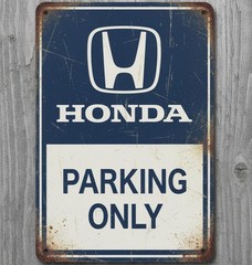 Honda Parking Only 8 x 12 Vintage Novelty Metal Sign Made In USA New!