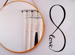 Wall Stickers Bedroom Decor Infinity Symbol Word Love Vinyl 7» X 22», Black