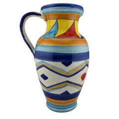 Pier 1 Imports Italian Hand Painted Ceramic Pitcher Vase Made in Italy