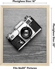 Wide 16×20 Picture Frame in Natural Oak – Vertical or Horizontal Hanging