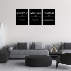 Inspirational Canvas Wall Art, Motivational Office Wall Decor, 3 Pieces Black…