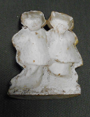 Antique Iron Cat Couple / Twins Painted Doorstop Multicolor 7.5»