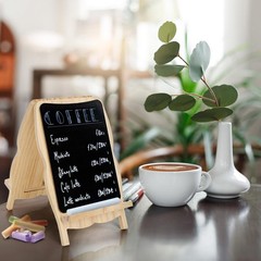 2 Pack Small Framed Tabletop Chalkboard Signs 5 x 8 Inches Double-Sided Chalk…