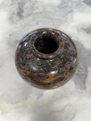 Beautiful Brown & Black And Purple Marble Vase Home Decor, 46” Tall, Rare