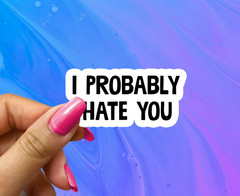 I Probably Hate You Vinyl Sticker – Funny Sarcastic Decal