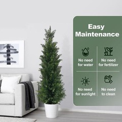 2pc 3Ft Cedar Pine Artificial Topiary Tree Christmas Home Decor UV Brand New-