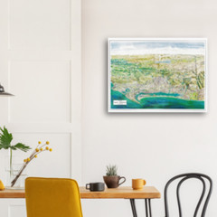 San Diego SD Southern California Panoramic Map Poster Art Print Wall Aerial