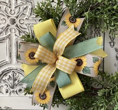 Handmade – Sunflower Wreath Bow, Everyday Bow, Lantern Bow, Sunflower Bow