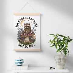 Raccoon Motivational Quote Wall Decor,Mental Health Inspirational Wall Art,Po…