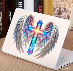 LED PRISM Cross Wings Vinyl Decal Sticker 6” Inch Christian Religious God Jesus