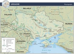 2022 Physiography CIA Map of Ukraine Geography Homeschooling History Poster