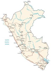 Peru City Road Map GLOSSY POSTER PICTURE PHOTO PRINT BANNER 13737