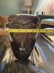 Jaramillo Bros Amber Color Glass Mask Skydancer Hanging Light 8 In