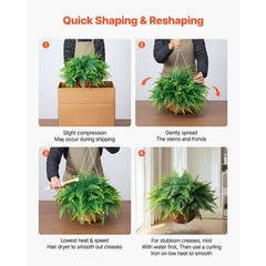 2 Artificial Ferns, 26in Tall, Hanging Style, Soft Silk Fronds, All-Weather Use