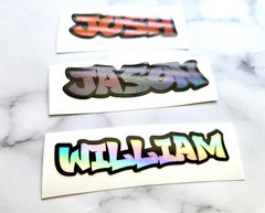Holographic Graffiti Font Layered Name Sticker Custom Vinyl Lettering Text decal