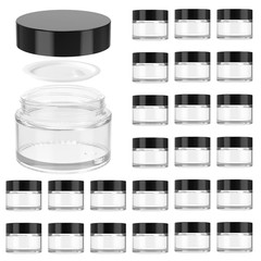 11 Hoa Kinh 1Oz Glass Jar Lid Hoa Kinh 40 Pack Clear Round Containers Cosmetic