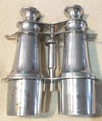 Vtg Stage Art Deco Faux Aluminum Binoculars Home Decor Eclectic Decorations